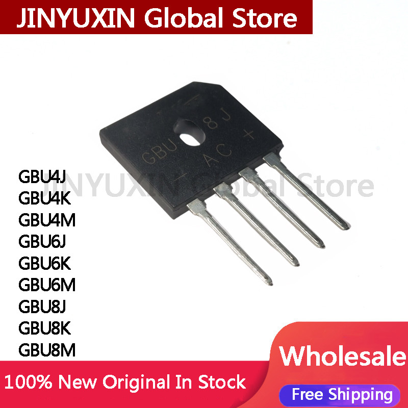 10 ชิ้น GBU4J GBU4K GBU4M GBU6J GBU6K GBU6M GBU8J GBU8K GBU8M ชิป IC