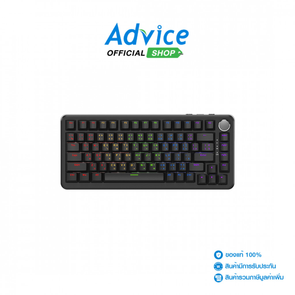 AJAZZ KEYBOARD (คีย์บอร์ด) AK820MAX BLACK (RED SWITCH) - A0172749