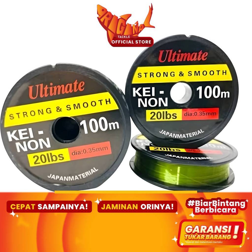 Monofilament Ultimate Kei-Non สายตกปลาไนลอน 100m 0.18 0.20 0.22 0.25 0.30 0.35 0.40 0.28 0.16