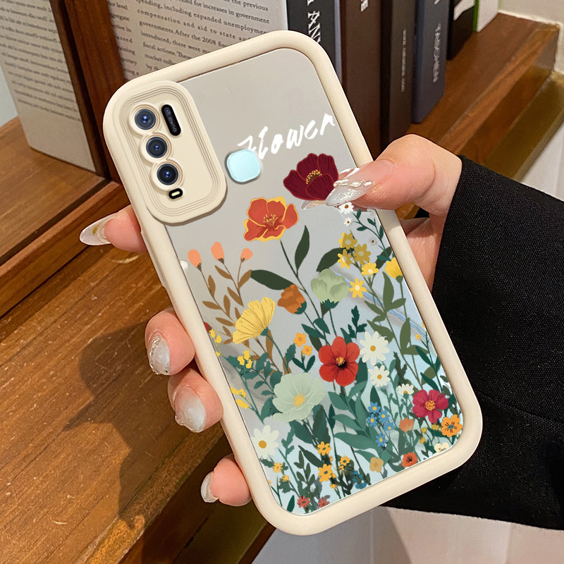 VIVO Y50 VIVO Y30 VIVO Y30i Case HP Case Garden Pattern Mirror Case Ccessing Silicone Softcase