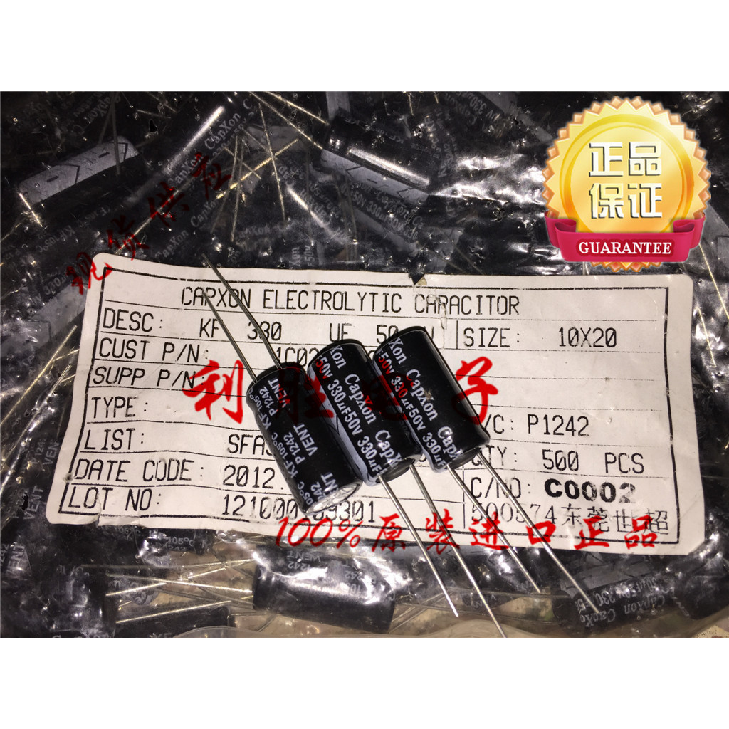 1PCS ไต้หวัน Fengbin CAPXON Capacitor 50V330UF 330UF50V 10X20 KF 500 ชิ้น = 100 หยวน