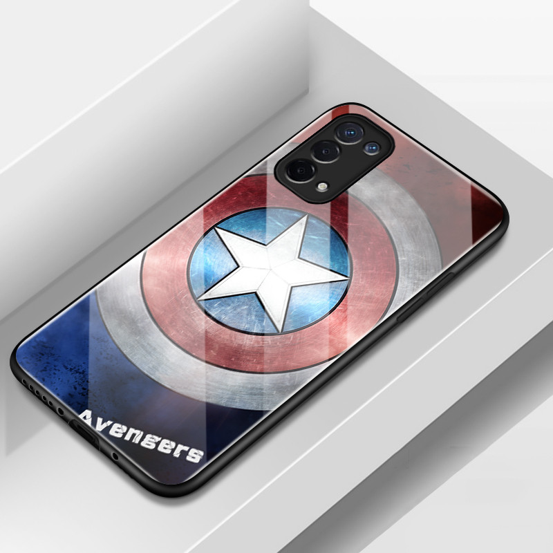เคสสำหรับ OPPO A54 5G A55 5G A74 5G A93 5G A95 F19 F19s Reno 6 Lite เคสโทรศัพท์ดาวแมงมุมเปลือกแก้วกันกระแทก
