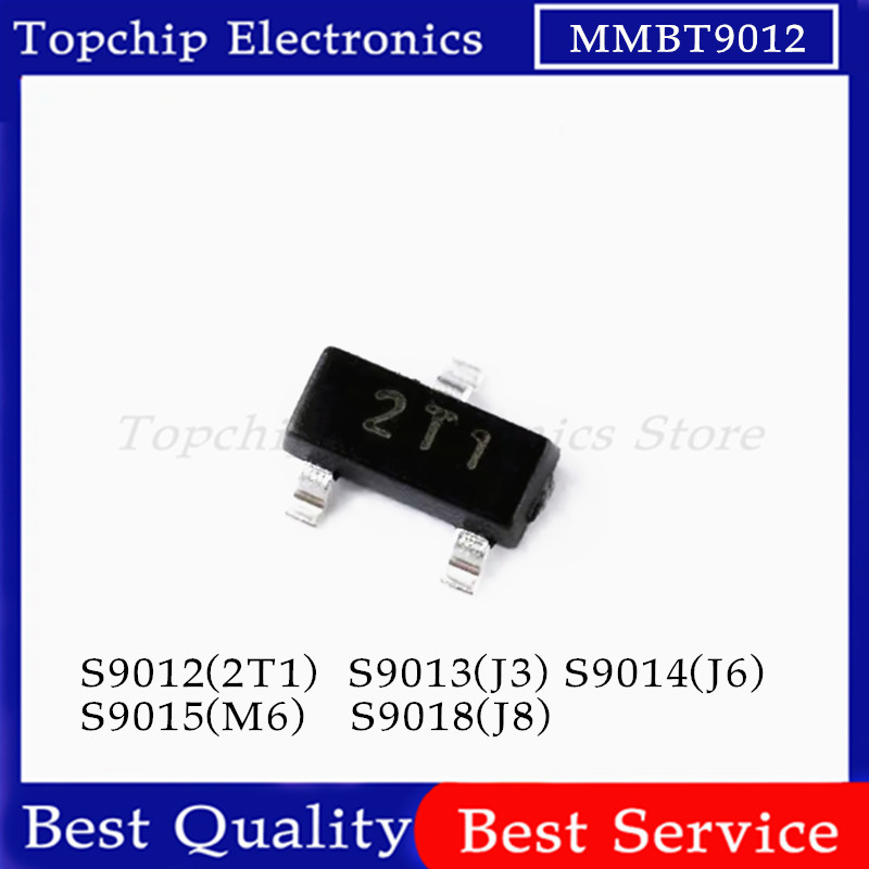 100pcs S9012 S9013 S9014 S9015 S9018 MMBT9012 9013 9014 9015 9018 2T1 J3 J6 M6 J8 SOT-23 ทรานซิสเตอร