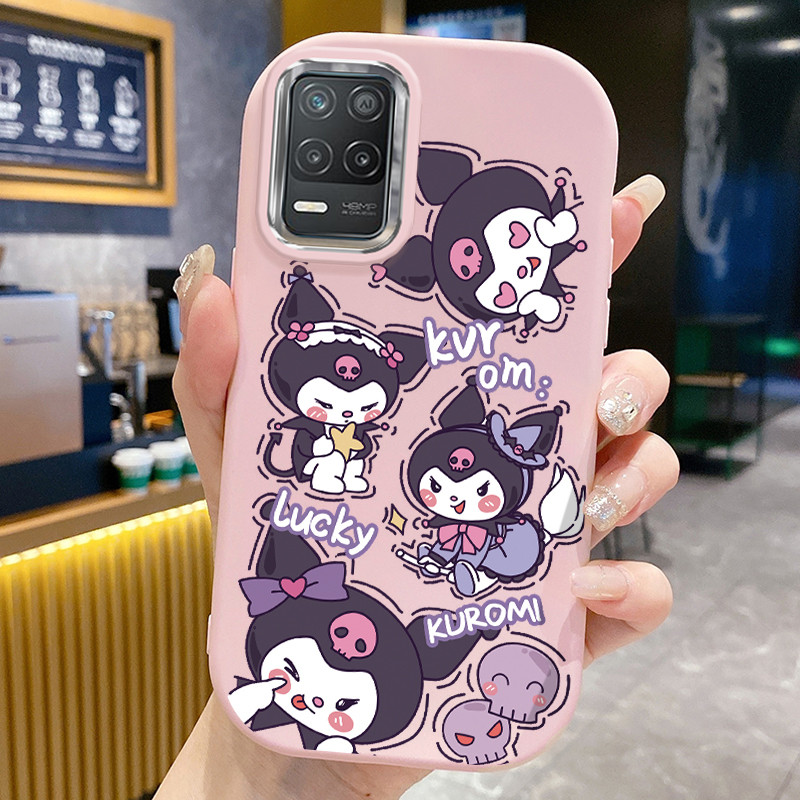 เคสสำหรับ Realme 8 5G 8s 5G Q3 Q3i V13 5G Narzo 30 5G เคสโทรศัพท์กระต่ายน่ารักกันกระแทกกลมและอ้วน