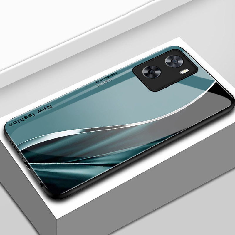 เคสสำหรับ OPPO A57 4G A77 4G A77s 4G A57s เคสโทรศัพท์เส้นเปลือกแก้วกันกระแทก