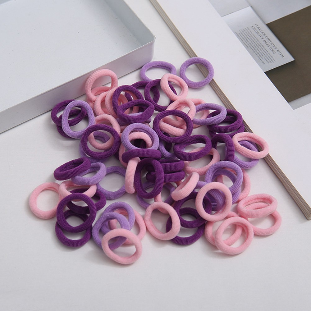 ยางรัดผม 100 ชิ้น แบบไม่ทำลายเส้นผม สำหรับเด็กใช้งานได้อย่างปลอดภัย