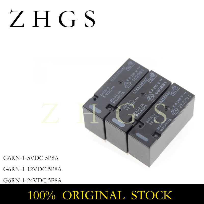 2PCS G6RN-1-5VDC G6RN-1-12VDC G6RN-1-24VDC G6RN 1 5VDC 12VDC 24VDC 5PIN 8A 5V 12V 24V RELAY STOCK