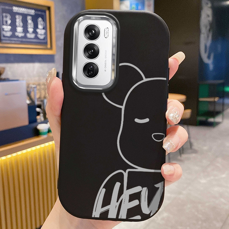 เคสสำหรับ OPPO Reno 12 5G Reno 12F 4G Reno 12F 5G เคสโทรศัพท์หมีซิลิโคนกันกระแทกกลมและอ้วน