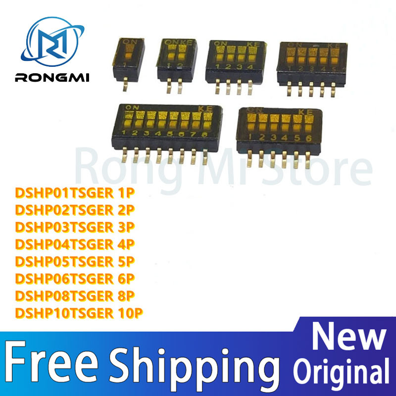 10pcs DSHP04TSGER KE จุ่มสวิทช์ 1.27 1P 2P 3P 4P 5P 6P 8P 10P ตําแหน่ง 1.27 มม.