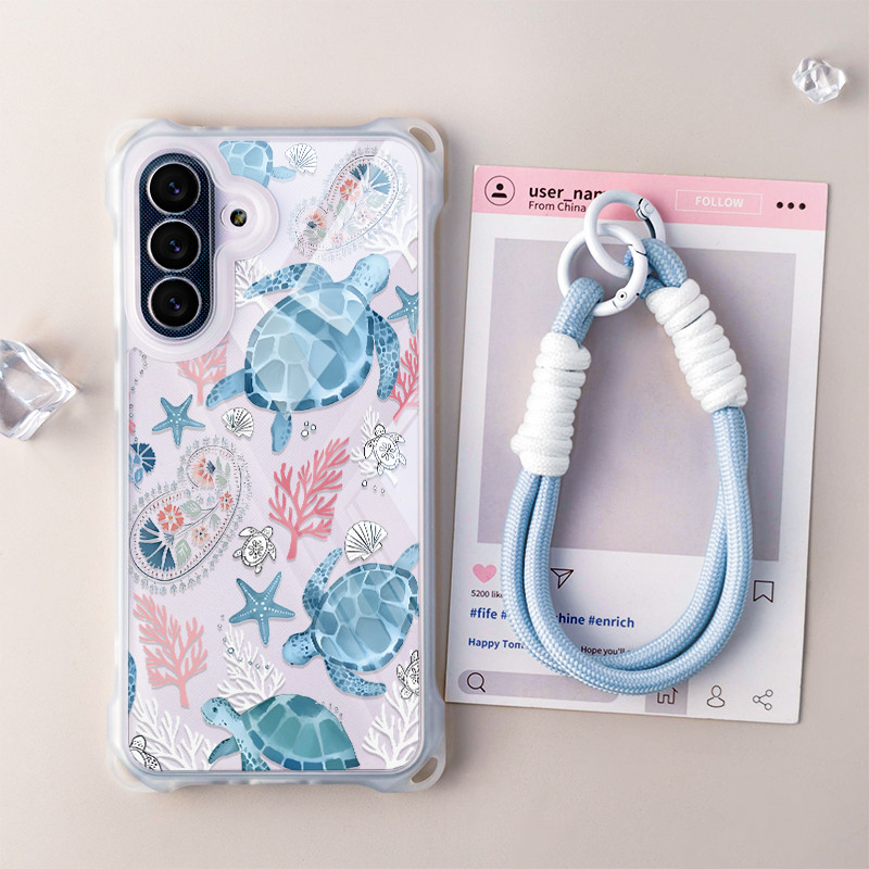 ล่าสุด GANTUNGAN HP Sea Horse และ Shell เคสโทรศัพท์ + ผู้ถือโทรศัพท์สําหรับ Infinix Smart 10 9 8 Tec
