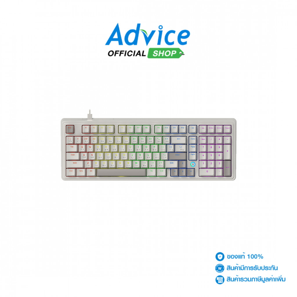 AJAZZ KEYBOARD (คีย์บอร์ด) AK980 RETRO (RED SWITCH) - A0172751