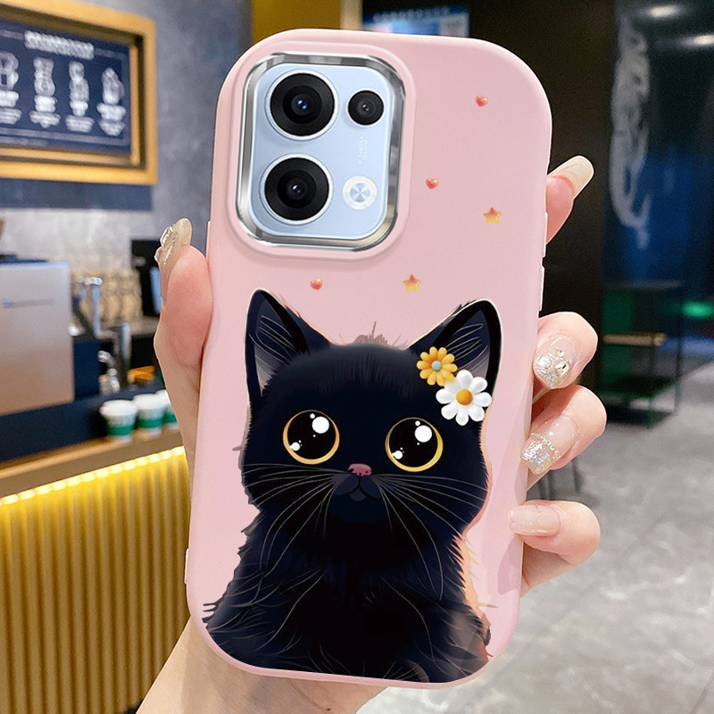 เคสสำหรับ OPPO Reno 13 5G Reno 13F 4G Reno 13F 5G เคสโทรศัพท์แมวน่ารักกันกระแทกกลมและอ้วน