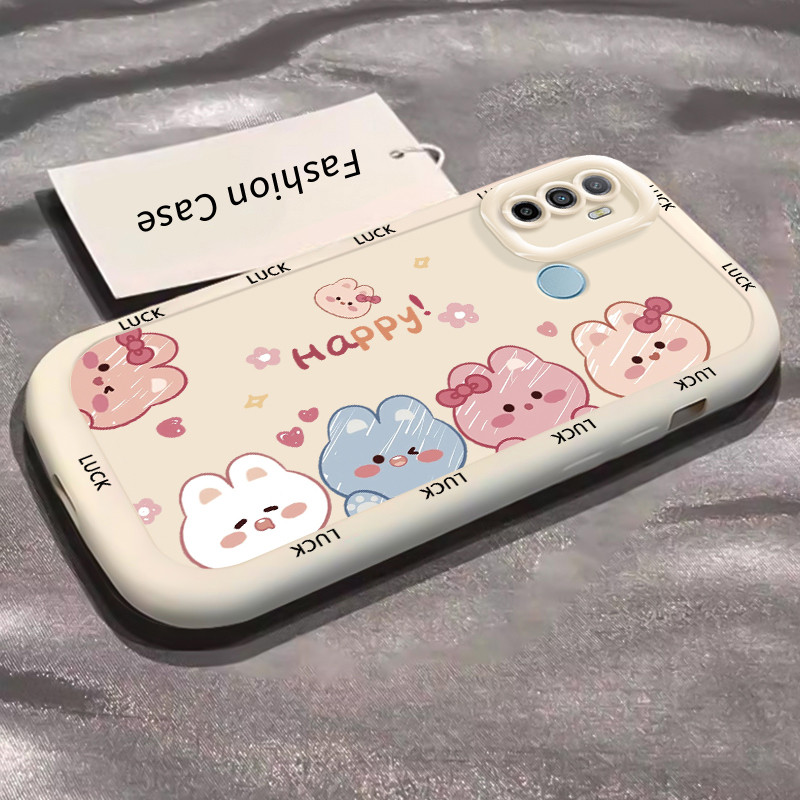 เคสสำหรับ OPPO A53 2020 A33 2020 A53s A32 A11s เคสโทรศัพท์หมีกระต่ายซิลิโคนกันกระแทก