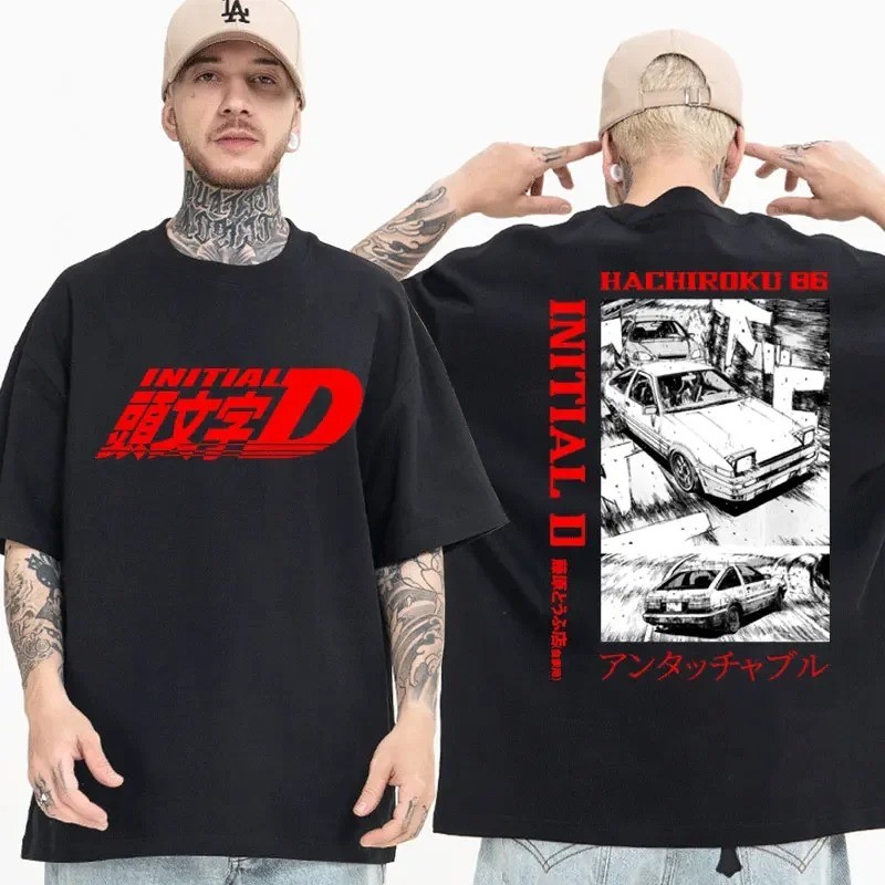 2025 อะนิเมะ Drift Ae86 Initial D สองด้าน T แขนสั้น R34 Skyline Gtr Jdm มังงะ