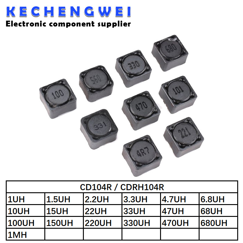20PCS SMD Inductor CD104R CDRH104R เหนี่ยวนําไฟ 2.2UH 3.3UH 4.7UH 6.8UH 10UH 15UH 22UH 33UH 47UH 68U