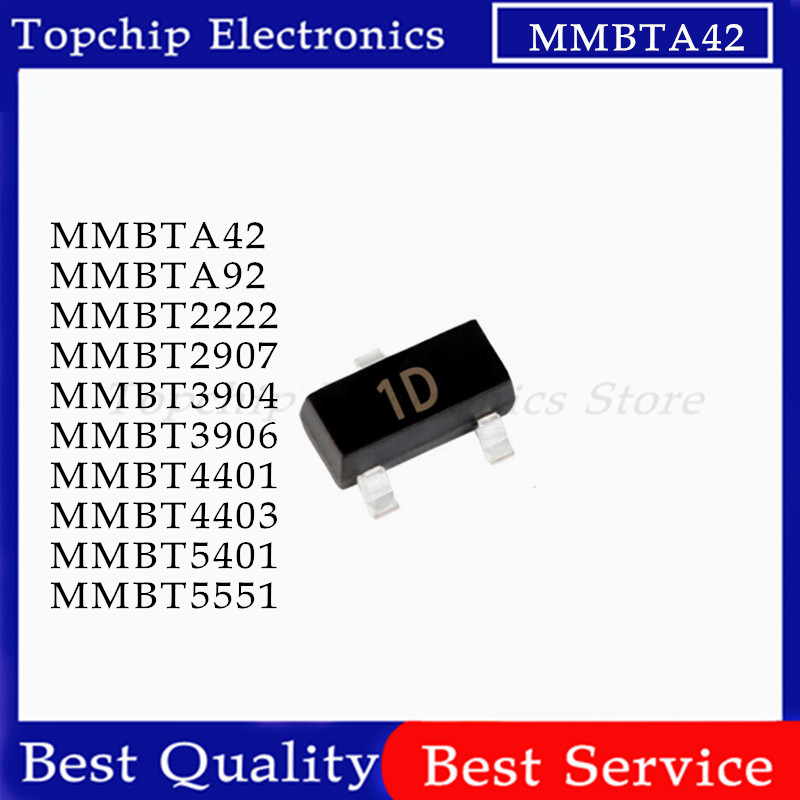 100pcs MMBT2222A MMBT2907A MMBT3904 MMBT3906 MMBT4401 MMBT4403 MMBT5401 MMBT5551 MMBTA42 MMBTA44 MMB