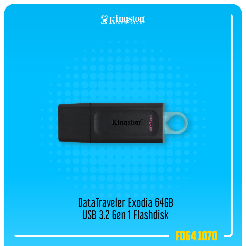 แฟลชไดรฟ์ แฟลชไดรฟ์ DataTraveler Exodia 64GB USB 3.2 Gen 1 ของ Kingston DataTraveler Exodia 64GB USB