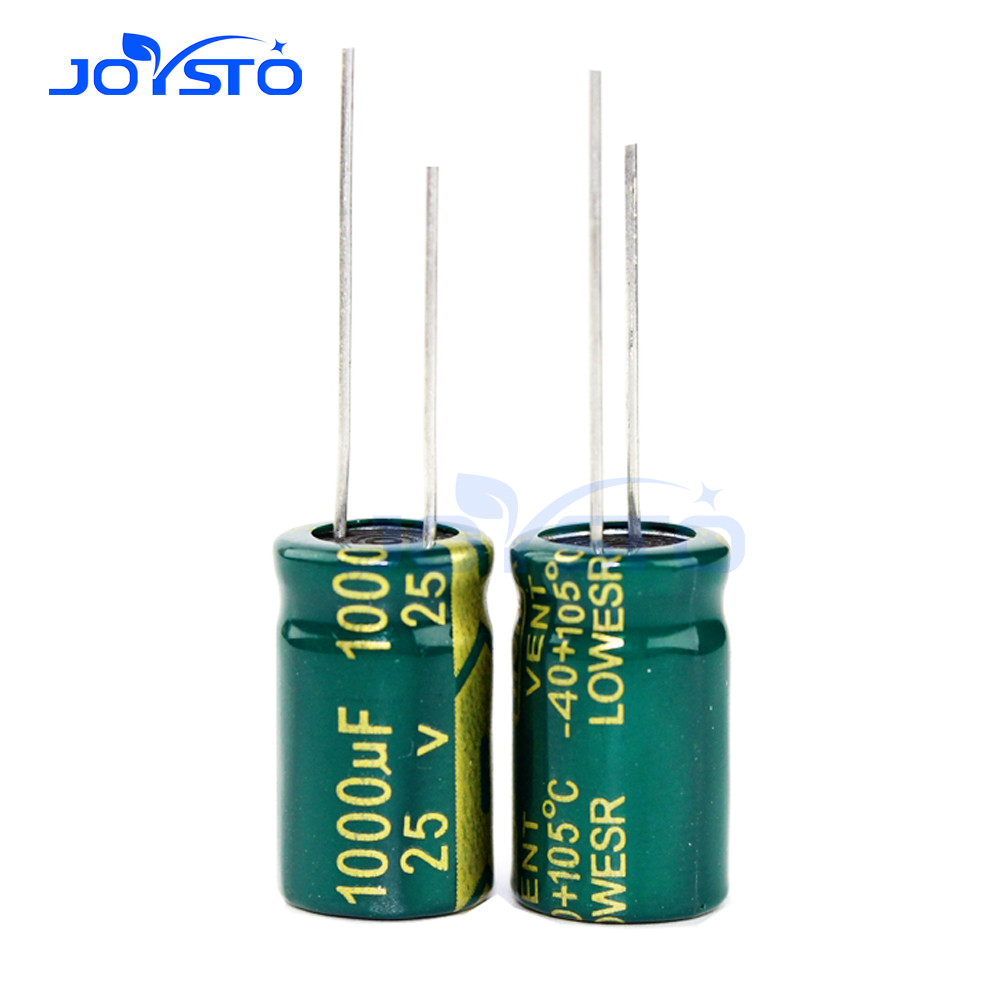 10 ชิ้น/ล็อตความถี่สูงความต้านทานต่ํา 25v 1000uf ตัวเก็บประจุอลูมิเนียมอิเล็กโทรลีติค 1000uf 25v 25V