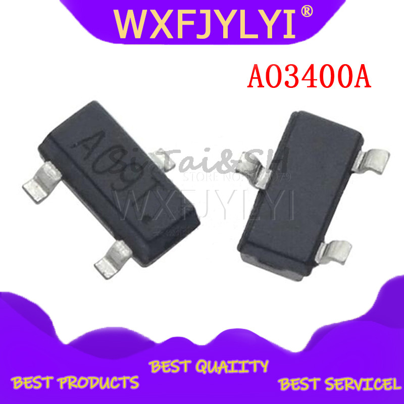 AO3400A 100pcs N-Channel 30V 5.7A (Ta) 1.4W (Ta) ทรานซิสเตอร์มอสเฟส SMD SOT-23 Surface Mount SOT-23-