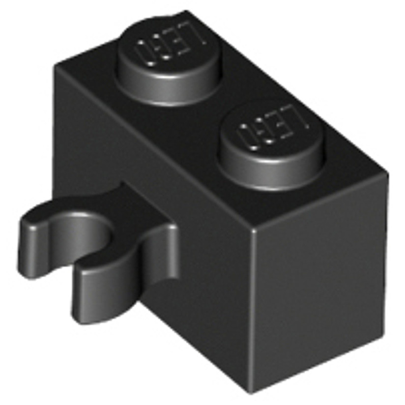 Brick2cube Part - Brick, Modified 1 x 2 with Open O Clip Thick (Vertical Grip) - 30237b