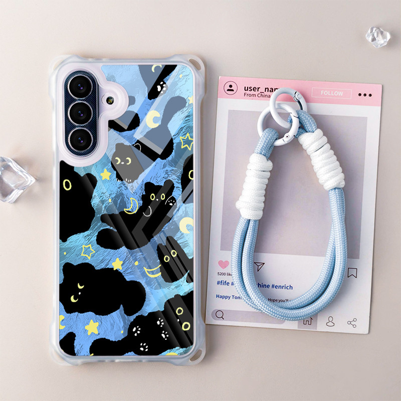 ล่าสุด GANTUNGAN HP Cat และดอกไม้ + ที่วางโทรศัพท์สําหรับ Soft Infinix Smart 10 9 8 Tecno Spark Go 1