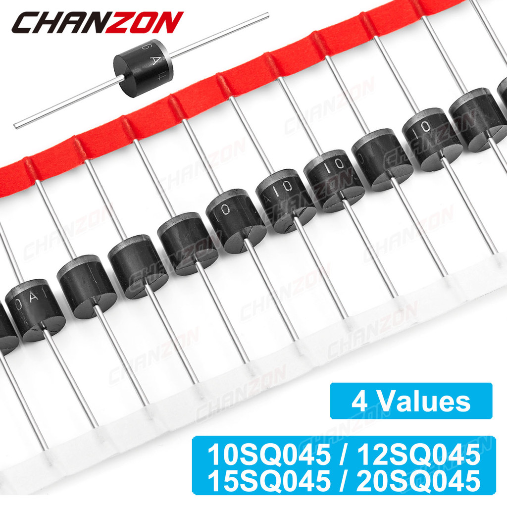 4 ค่า 10SQ045 12SQ045 15SQ045 20SQ045 Schottky Barrier Diode R-6 10A 12A 15A 20A 45V Axial สําหรับพล