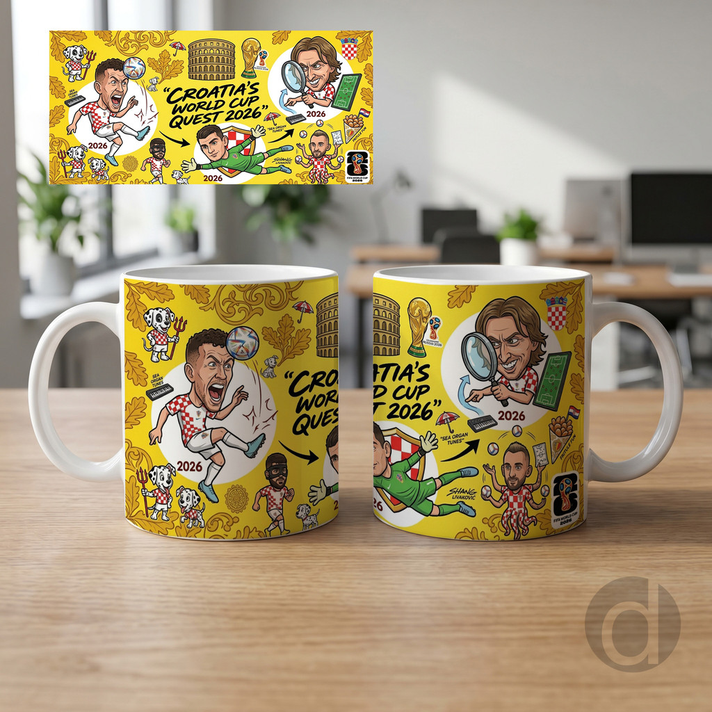 แก้วมัคทีม Croatia caricature World Cup V2