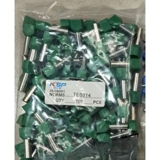 HIJAU Ferrules 6 mm Twin End Insulated TE 6014 สายสีเขียว Skun