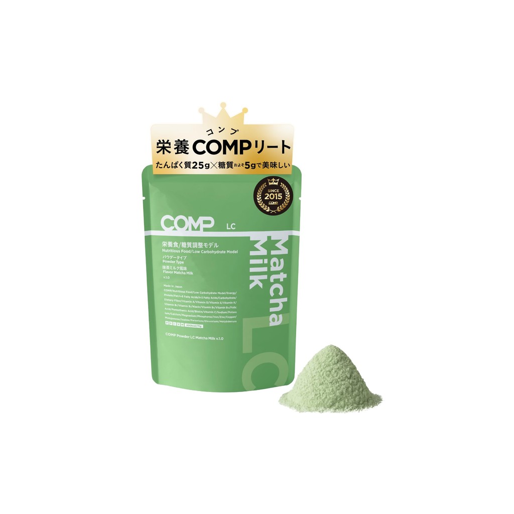 【Direct From Japan】COMP Powder LC Matcha Milk (v.1.0, 400kcal, 71g, 1 bag) Complete meal, low-carb m