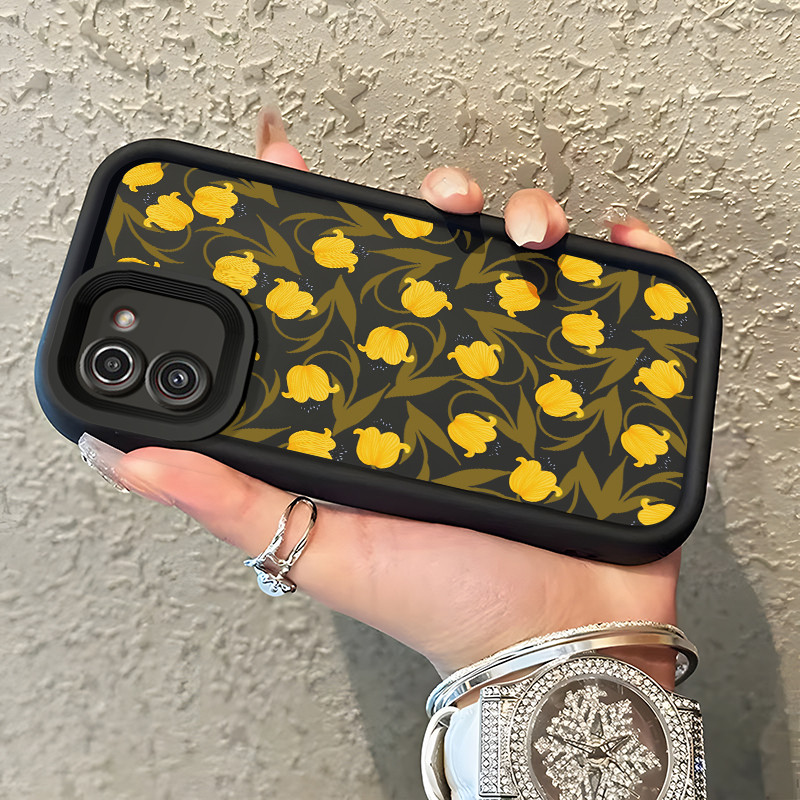 HP เคสโทรศัพท์สําหรับ Samsung Galaxy A03 Core A02 M02 กรณี Lily of the valley สีเหลือง Liquid Flavou