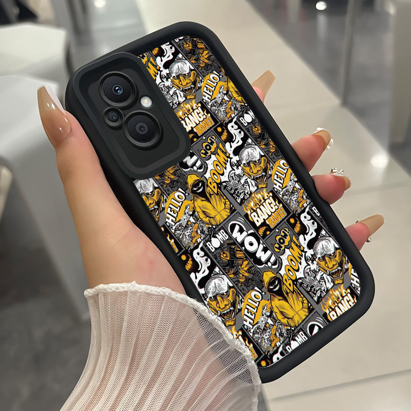 เคสสำหรับ OPPO Reno 7Z 5G 8Z 5G 7 Lite 5G 8 Lite 5G เคสโทรศัพท์บุคลิกภาพสามสีซิลิโคนกันกระแทก