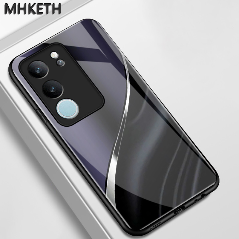เคสสำหรับ VIVO V29 5G V29 Pro 5G V29E 5G V27 5G V27 Pro 5G เคสโทรศัพท์ปิดหลังกระจกระดับไฮเอนด์ที่ได้รับการออกแบบขั้นต่ำ