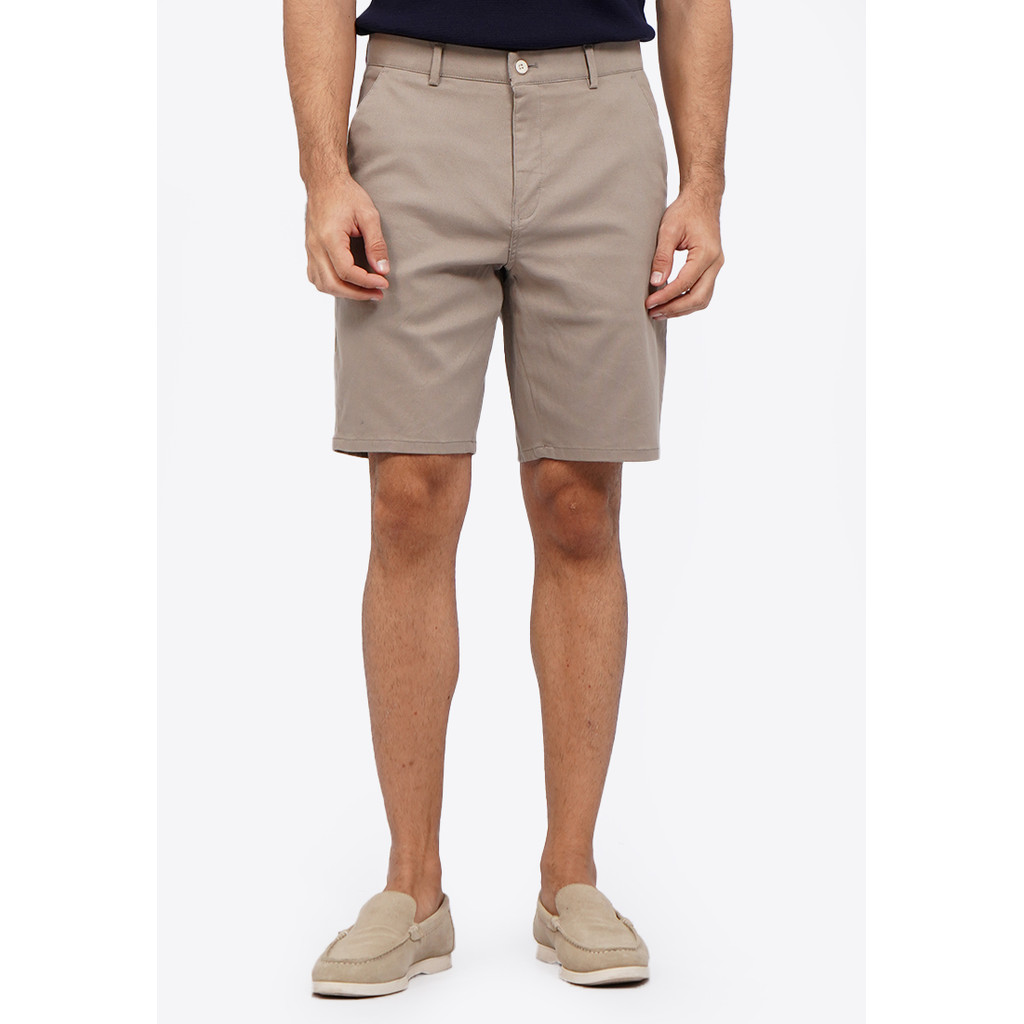 WOOD Slim Fit Textured Short Pants 2-SPILXC225I032 TAUPE