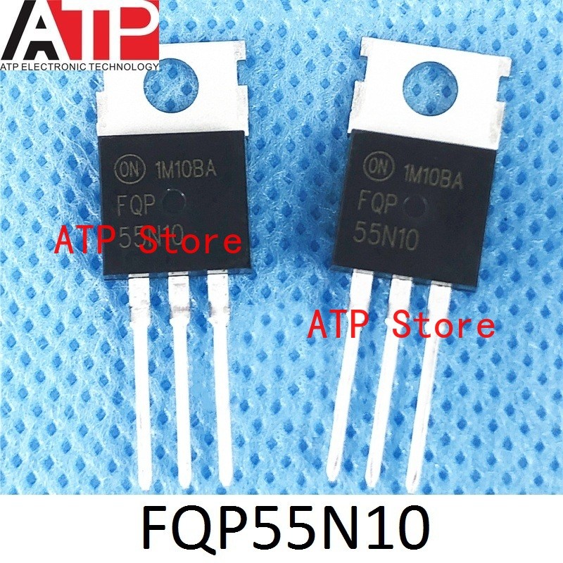 10 ชิ้น/ล็อต 100% ใหม่นําเข้า Original FQP55N10 55N10 TO-220 ทรานซิสเตอร์ MOSFET N-CH 100V 55A