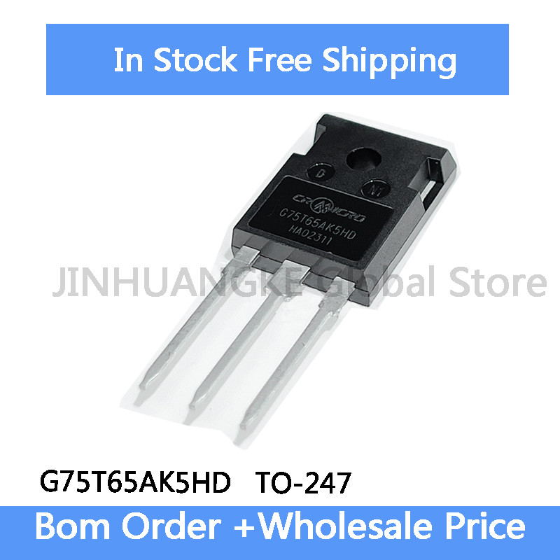5 ชิ้น G75T65AK5HD TO-247 IGBT power หลอดเดียว 75A 650V IC ในสต็อกขายส่ง