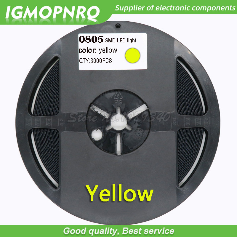 1reel 3000PCS 0805 SMD LED ไดโอดสีเหลืองไฟ LED IGMOPNRQ
