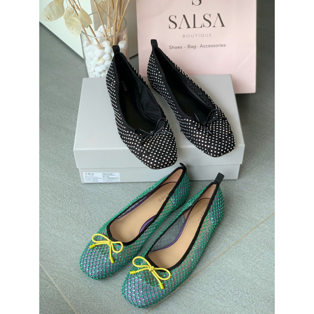 รองเท้าตุ๊กตาส้นแบน PEDRO พร้อมหิน - คุณภาพของแท้