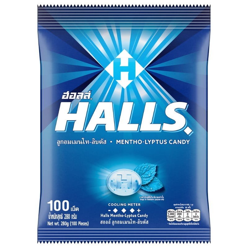 HALLS ฮอลล์ลูกอมรสเมนทอล 280กรัม [8850338001598]
