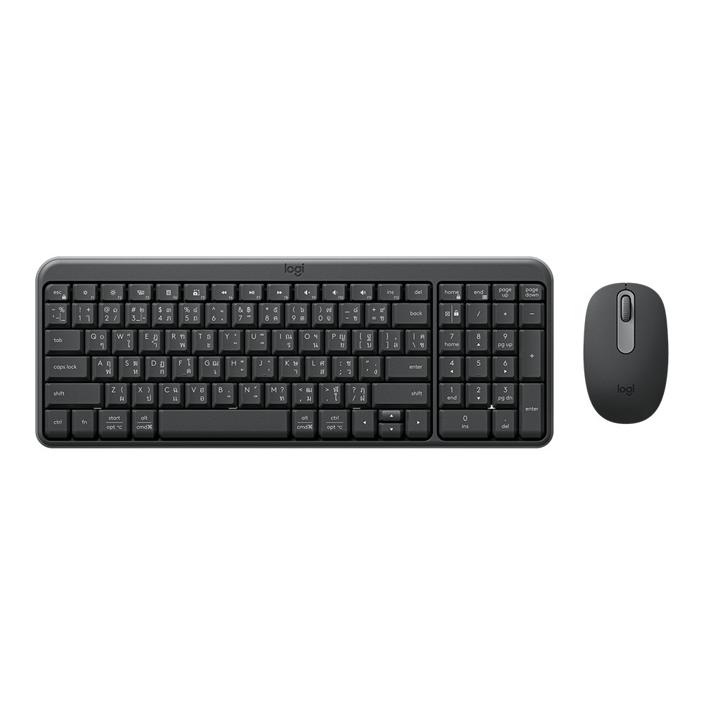 WIRELESS KEYBOARD & MOUSE (คีย์บอร์ดและเมาส์ไร้สาย) LOGITECH MK250 - GRAPHITE ;