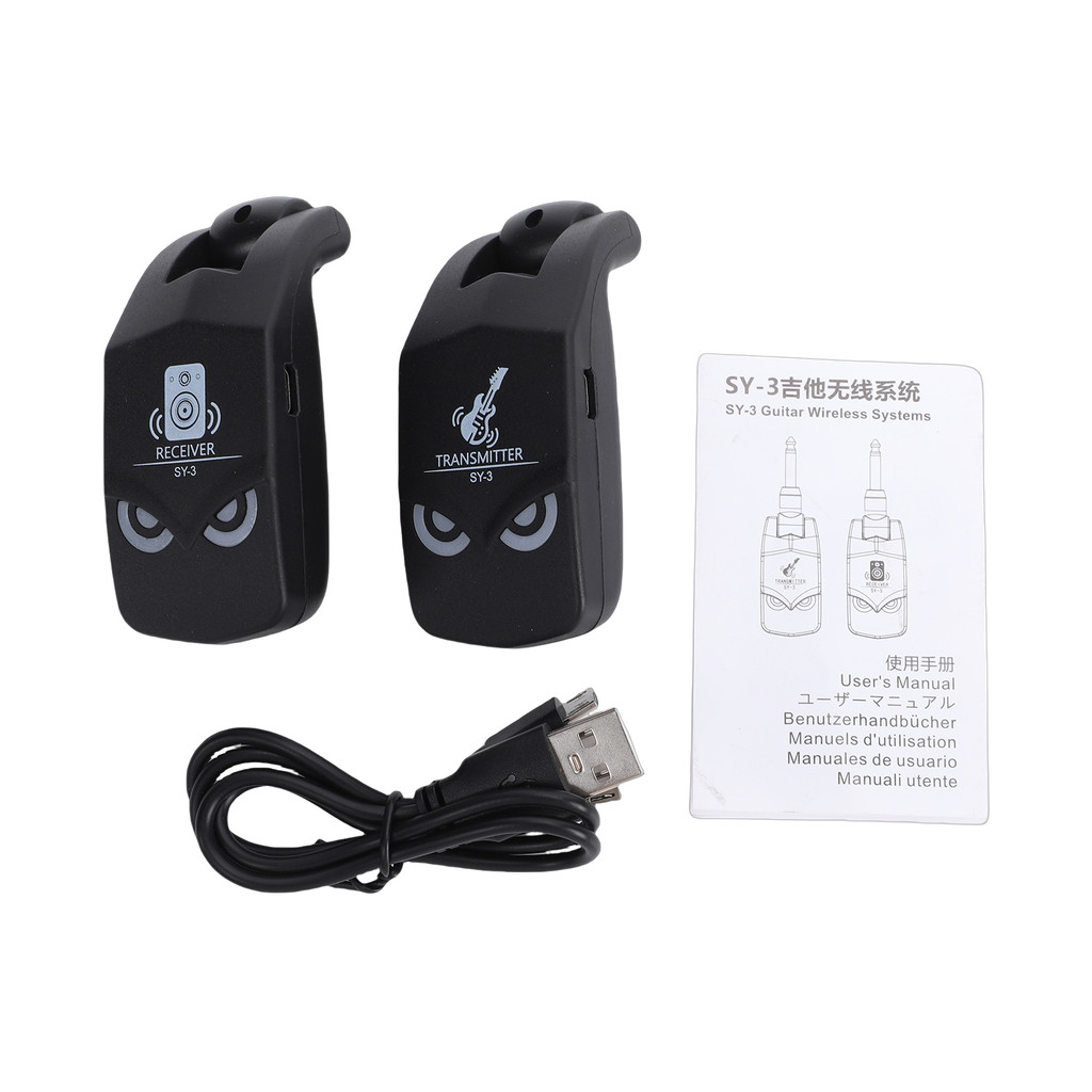 Yohoth Guitar Wireless System 2.4G Transmitter Receivers 4ms Ultra Low Latency 10H อายุการใช้งานแบตเ