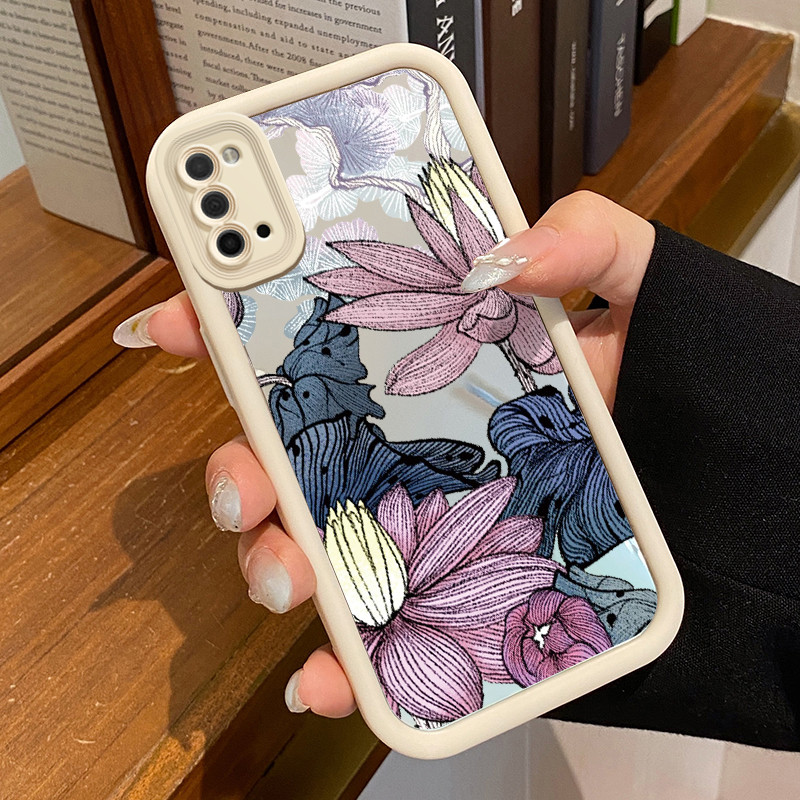 Samsung Galaxy A03s A02s M02s F02s Case Beautiful Leaf Case รูปแบบซิลิโคนป้องกัน Cesing Jingmian Mob