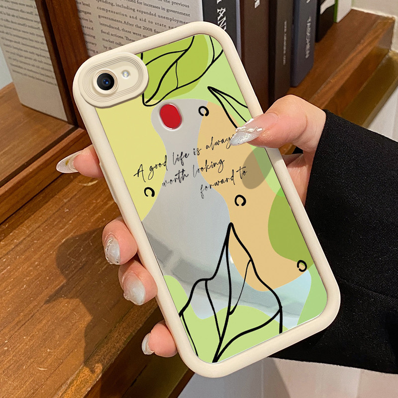 OPPO F5 F7 F5 Youth Case HP Case Leaf Pattern Case Mirror Ccessing Case Silicone Softcase