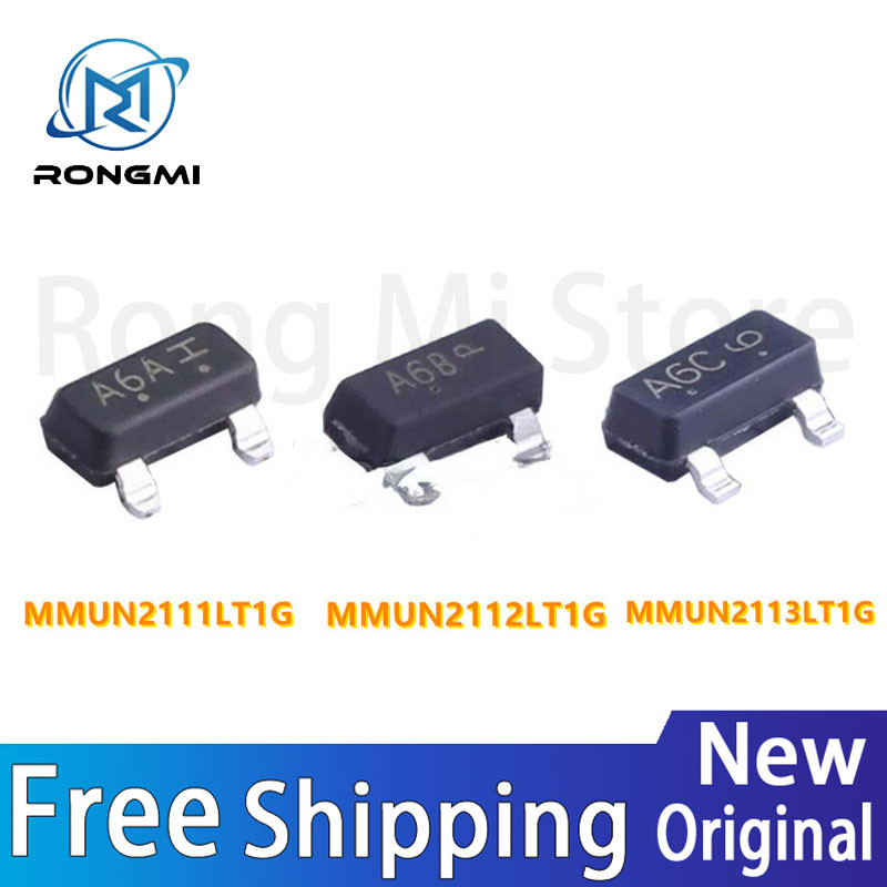 50 ชิ้น/ล็อตใหม่ MMUN2111LT1G MMUN2111 A6A ,MMUN2112LT1G MMUN2112 A6B , MMUN213LT1G MMUN2113 A6C , S