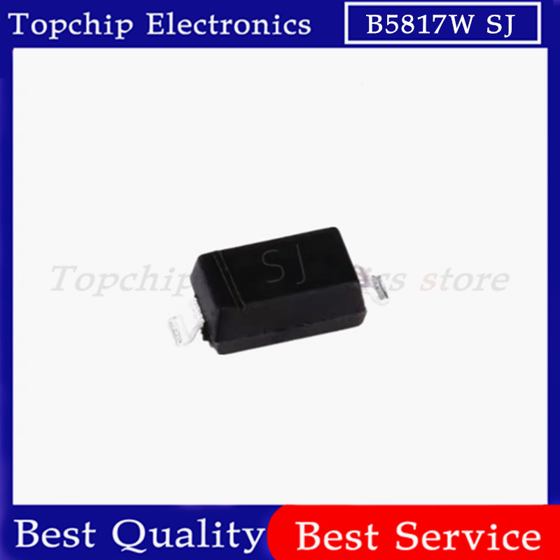 100 ชิ้น B5817W SJ 1N5817W B5817 SOD-123 1206 SMD Schottky ไดโอด