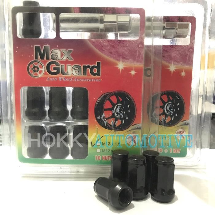 LncrMrt- Lug Nut Maxguard 1.5Mm Black / Maxguard Black Racing Wheel Bolt Color Nut 1.5Mm