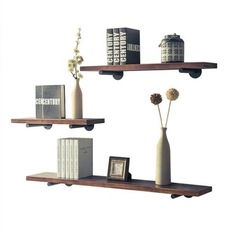 L-HOTWall Storage Shelf Brackets Book Shelving Industrial Steampunk Iron Pipe