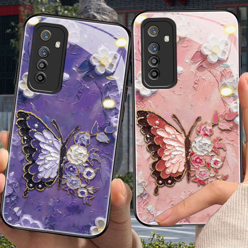 ปลอกผีเสื้อสําหรับ oppo realme xt,x7,x50/pro,c2/s,c3,c11,c12,c15,c17,c20/a,c21/c25/y,c75,c31,c55,c30