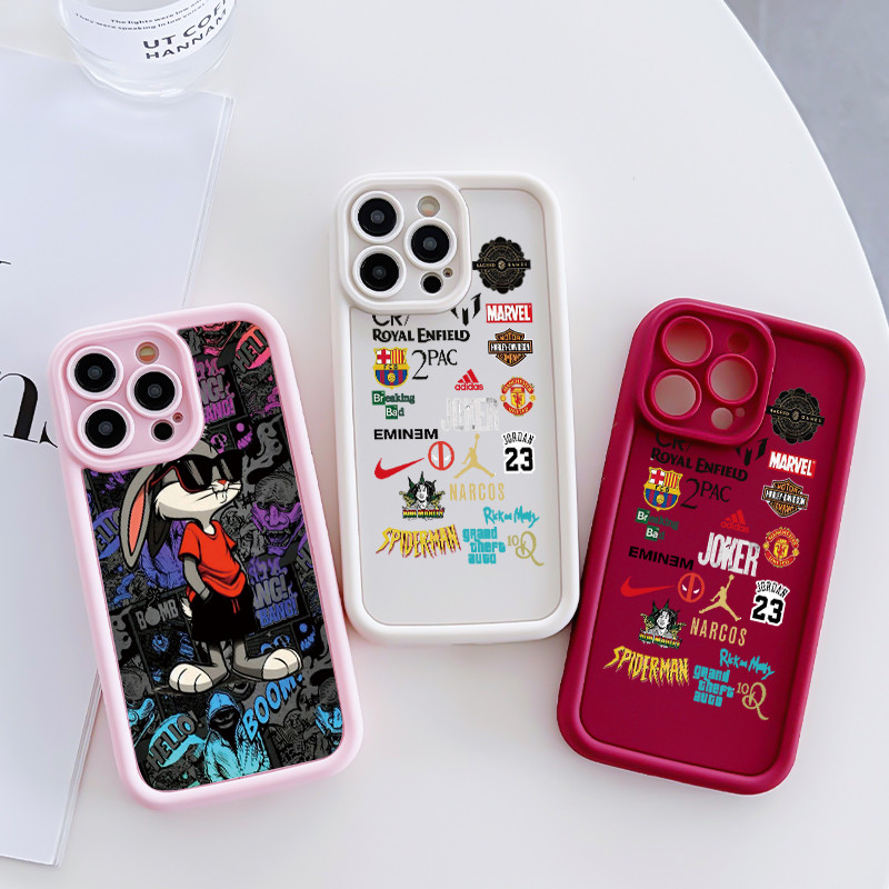 เคสสำหรับ OPPO A57 2022 A77 A2022 A57s A57e A77s เคสโทรศัพท์กระต่ายสามสีซิลิโคนกันกระแทก - รูปที่ 3