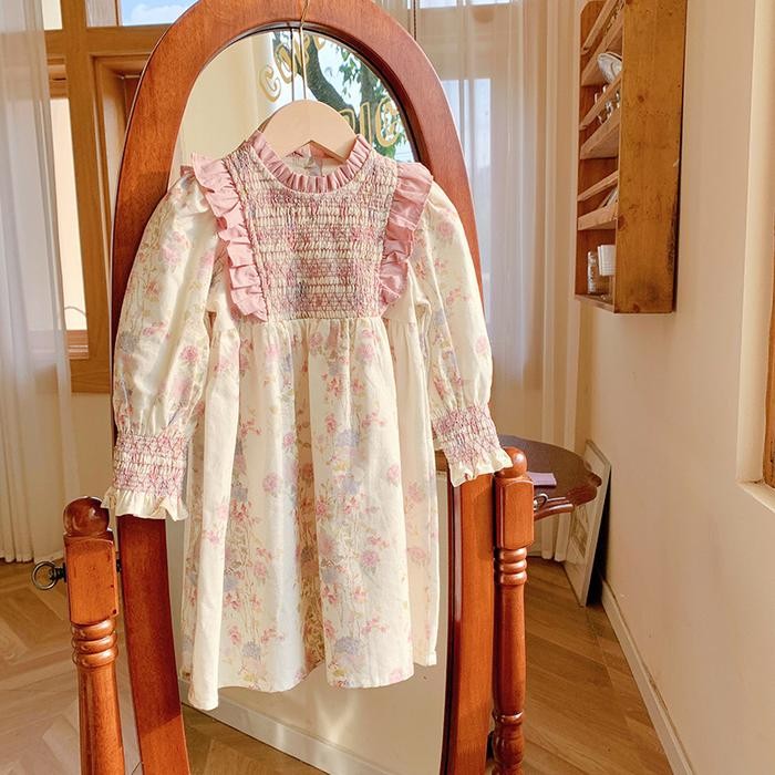 [BABYDORA] DS-135 DUDUCREAM DRESS สําหรับ GIRLS PREMIUM QUALITY AGES 1-7 ปี CODE 1100