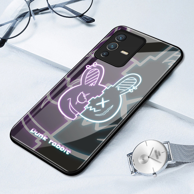 เคสสำหรับ VIVO V23 5G V23i 5G V23E 4G V23E 5G Y75 เคสโทรศัพท์กระต่ายพังค์เปลือกแก้วกันกระแทก